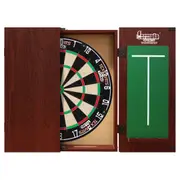 Tex Darts Titan Dart Board + Mahogany Cabinet + Darts