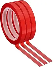 uxcell 3 Pack Whiteboard Tape, 11mm 7/16" Width Art Tape Dry Erase Board Pinstripe Thin Tape for Graphic Chart Grid Drafting Electrical Marking, Red