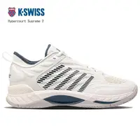 在飛比找momo購物網優惠-【K-SWISS】進階網球鞋 男鞋 白藍 Hypercour