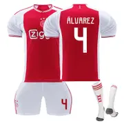 Beakey Ajax Home Jersey ALVAREZ #4 Soccer Jersey Kids Adult 3-Pieces Jersey Kits