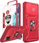 Samsung Galaxy S20 FE 5G Case Shockproof Durable Kickstand Red Hybrid TPU Cover