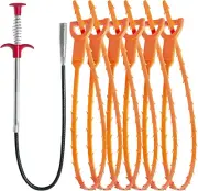 25In & 24In Drain Clog Remover Tool (7Pcs), Clears Hair Clogs in Sinks, Tubs & T