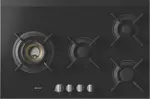 ASKO 80cm 4 Burner Gas on Glass Volcano Cooktop - Black