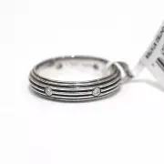 New DAVID YURMAN Men's 5mm Royal Cord Band Ring in Silver & Diamonds Size 10
