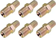 uxcell Reducing Pipe Fitting Reducer Hex 1/8 NPT x 1/4 BSP Male Connector 6Pcs