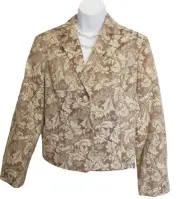 NEW Tapestry Blazer Jacket PETITE Size 14 14P Floral Rena Rowan Cocoa NWT Brown