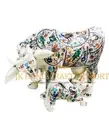 Krishna Valley With Baby White Italian Marble Luxury Semi Precious Stone Inlaid