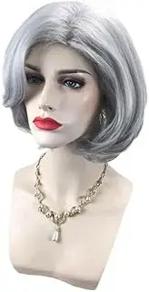 Grey Wig,Gray Wigs For Women,Grey Bob Short Wigs,Grey Wavy Bob Wig,Gray Curly Haircuts Synthetic Wigs Wig For Heat Bob