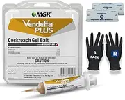 Vendetta Plus Cockroach Gel Bait, 2-Pack Riddy Pre-Baited Glue Boards, 3-Pack Riddy Gloves, Complete Indoor Solution for Targeted Cockroach Elimination