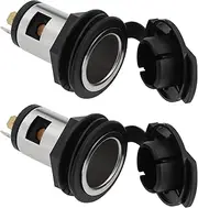 EMSea 2Pcs 12-24V 2Pin Cigarette Lighter Installation Socket MAX 20A Power Cigarette Lighter Board Socket with Screw Thread for Cars Trucks Boats Caravans