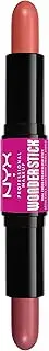 NYX Professional Makeup Blush, with Hyaluronic Acid, Moisturising, Mixable Texture, Vegan, Wonder Stick, Honey Orange + Rose