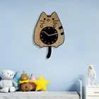 Cat Wall Clock Modern Wall Hanging Clock for Kids Room Living Room Bedroom