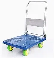 Flatbed Cart Platform Truck Large Folding Push Cart with Metal Handle and 4 Wheels for Home Bookstore Moving Trolley 660lbs Weight Capacity Hand Truck(Size:6inchwheels)(One Color 6inchwheels)