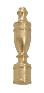B&P Lamp® 2 3/8" Brass Finial, 1/4-27F, Unfinished