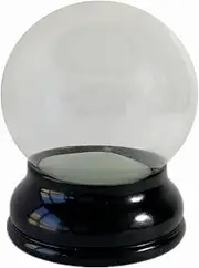 Clear DIY Empty Snow Globe kit Glass Water Globe Jar with Resin Base -3.9 Inch Diameter