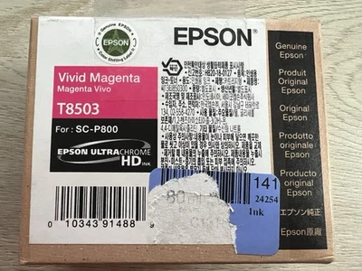 New Genuine Epson T8503 Vivid Magenta Ultra Chrome HD Ink SC-P800 OEM Exp 2024