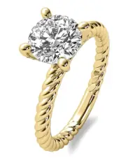 Solitaire Twist 7.26 CT G VS2 Lab Grown Round Cut Diamond Engagement Ring 14k