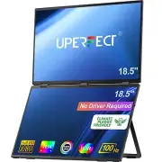 UPERFECT Dual Portable Folding 18.5" FHD Monitor Screen Extender Bult-in Stand