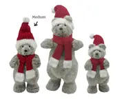 bulk 4 Xmas Randolph Bear W Red Hat/Scarf Bear Med 22x44cm