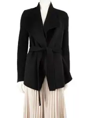 Black Wool Belted Coat