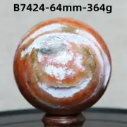 B7424-64mm-364g Natural Sunstone And Apatite Symbiosis Crystal Mineral Sphere