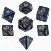 DnD Dice Set Of 7 PC Pearl Black