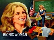 Vintage TV Show The BIONIC WOMAN Lunchbox side B 2" x 3" Fridge MAGNET