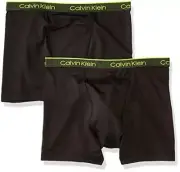 NWT Calvin Klein Performance Boxer Brief Underwear 2 Pack Black Boy XL 16/18