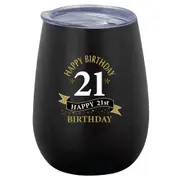 21st Birthday 360ml Stainless Steel Double Walled Tumbler Insulated Mug Black