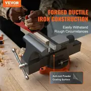 6" Bench Vise w/ Anvil 360°Swivel Locking Base Heavy Duty Ductile Iron