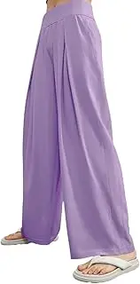 [Rngeddg] Women Yoga Pant Quick Drying High Waist Wide Leg Trousers Solid Casual Loose Breathable Spring Summer Sports Pants