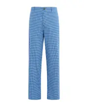 Light blue and white wool blend gingham trousers IT52,IT50,IT48 Blue China Style
