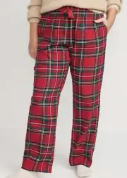 Old Navy Women’s Size XXL 18-20 Red Scotch Plaid Flannel PJs Lounge Pants New