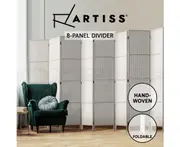 Artiss 8 Panels Room Divider Screen Privacy Timber Fold Woven Stand White