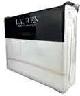 Ralph Lauren KING Duvet Cover Spencer Border Sateen Light Pink White Solid Blush