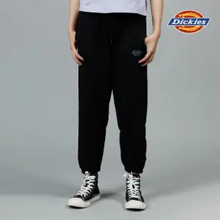 【Dickies】女款黑色簡約品牌Logo印花抽繩褲腰寬鬆縮口褲｜DK013134BLK