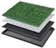 Dog Grass Pet Loo Indoor/Outdoor Portable Potty, Artificial Tray 20''x16''
