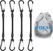 10IN Mini Short Bungee Cords with Carabiner Hooks Heavy Duty Elastic Tie Down...
