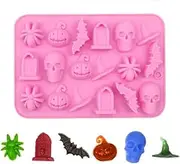 Ziyofinn Halloween Chocolate Mould Silicone Chocolate Skull Mould Silicone Candy Mould for DIY Halloween Gummies Candy Jelly Chocolate Jello
