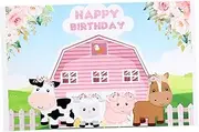 WATIIFUFU Farm Animal Theme Background Birthday Jungle Party Decoration Photography Props Home Supplies Decor for Photography Animals Birthday Photo Background Birthday Backdrop