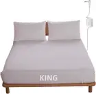 Grounding Fitted Sheets with 15Ft Earthing Cord, King Size, 90% Organic Cotton +