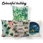 Palm Tree Hello Summer Cushion Cover Beach Monstera Pillowcase Country Bookcase