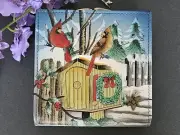 ANUSCHKA SNOW DAY HAND PAINTED LEATHER TWO-FOLD WALLET WITH CLASP - NWT