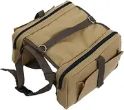Toddmomy Pet Dog Rucksack Portable Adjustable Outdoor Backpack for Travel Camping and Hiking Canvas Side Pockets for Snacks and Essentials Khaki