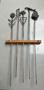 Metal Kabob Skewers (5) - Handmade by Artist Julie Ball Blacksmith - NEVER USED