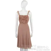 在飛比找Yahoo奇摩購物中心優惠-MOSCHINO 粉橘色荷葉造型洋裝