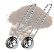 2 Pcs Coffee Measuring Spoon Ground Spice Stainless Steel Spoons