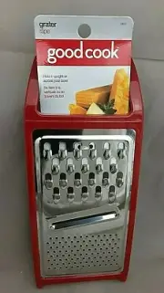 QTY: 2 Good Cook 15610 Red Stainless Steel Multi-Functional Cheese Flat Graters