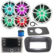 JBL Marine Radio,ANT,LED Sub, 4x 6.5" 225W LED White Speaker,Spa Bezel, Adapter