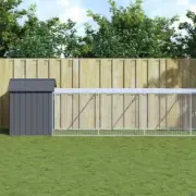 Galvanised Steel Chicken Coop Rabbit Hutch Cage Mesh Design With Run Anthracite